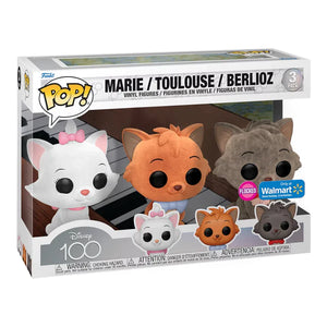 Funko Pop The Aristocats Marie, Toulouse, Berlioz 3Pack (Flocked) Walmart Exclusive