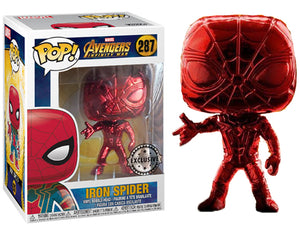 Funko Pop Marvel Avengers Infinity War "Iron Spider"#287 Chrome Red Mint