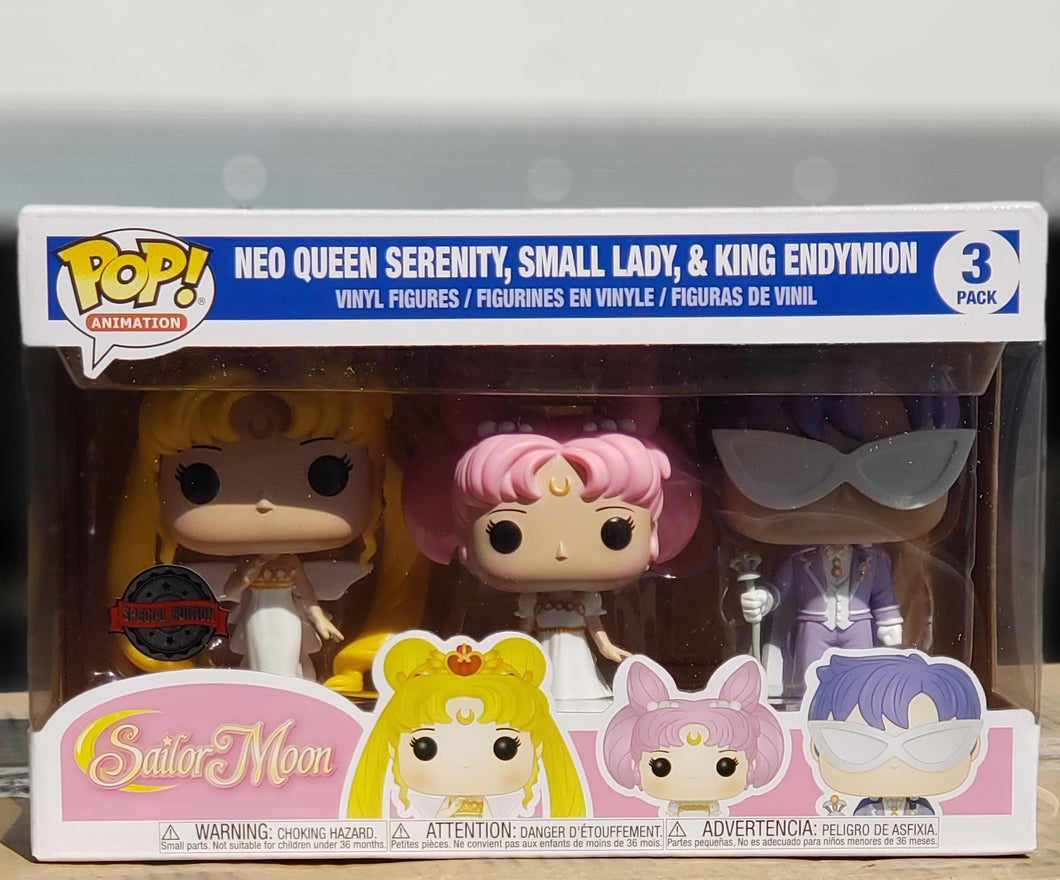 Funko POP Sailor Moon 3 pack (Neo Queen Serenity, Small Lady & King Em –  Animetasia